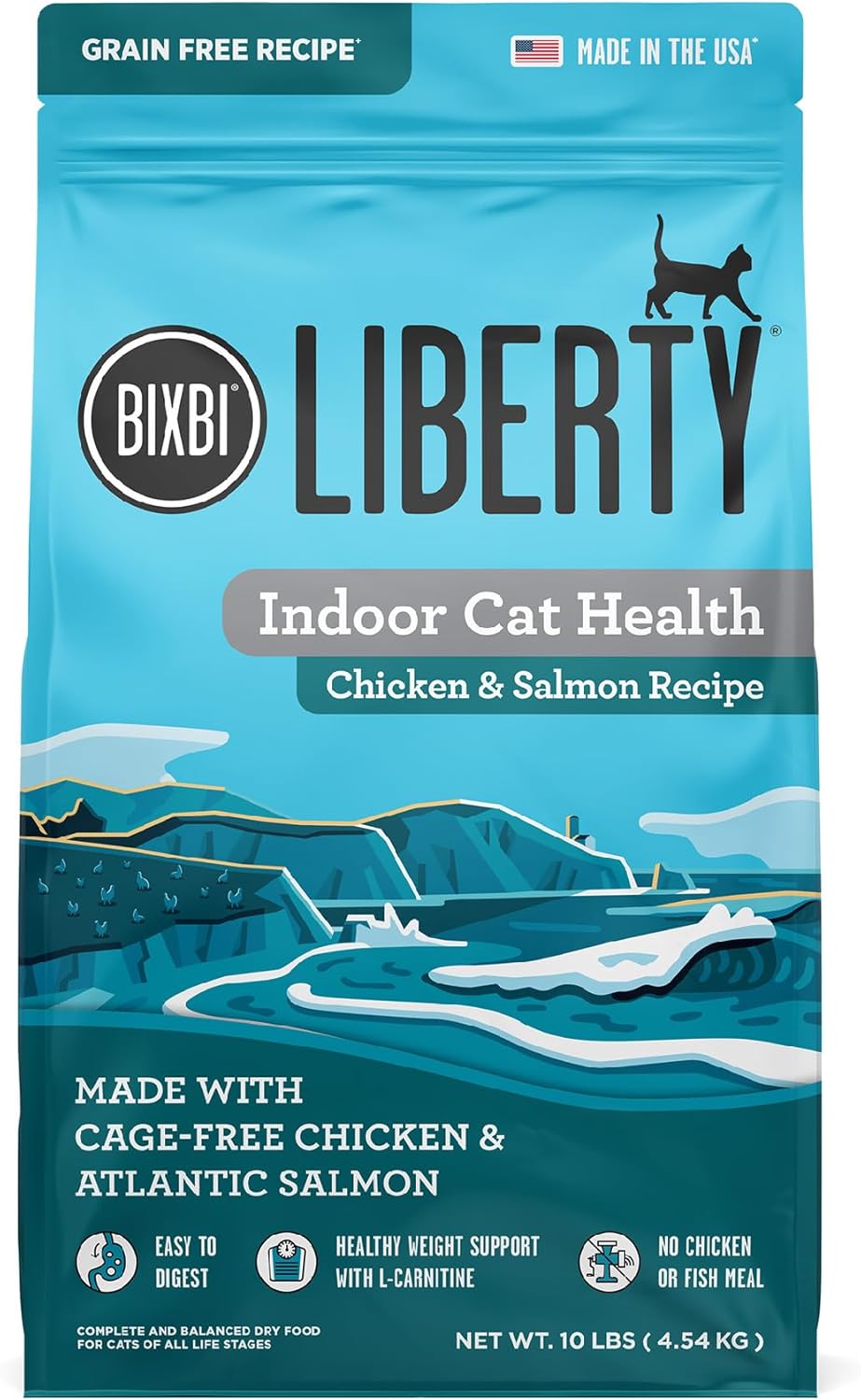 BIXBI Liberty Dry Food Indoor Cat Health Chicken & Salmon Recipe, 10lb