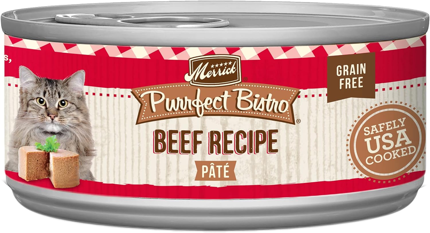 Merrick Purrfect Bistro Grain Free Premium Soft Canned Pate Adult Wet Cat Food, High Protein Beef Recipe - (Pack of 24) 5.5 OZ Can