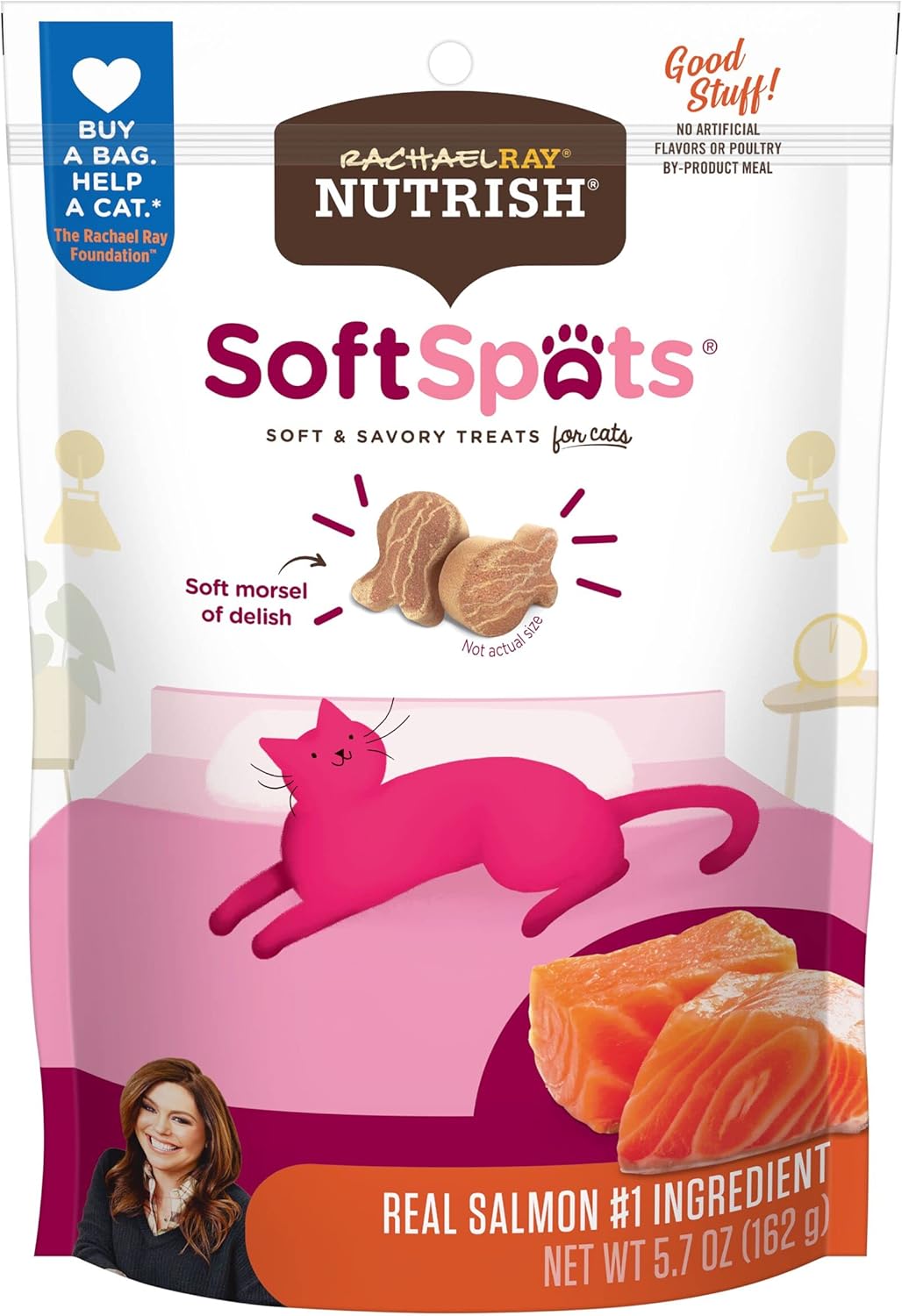 Rachael Ray Nutrish Soft Spots Cat Treats, Salmon, 5.7 Ounces (Pack of 6)