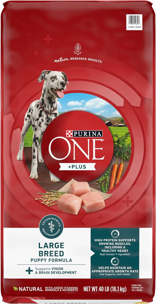 Purina ONE Plus Large Breed Puppy Food Dry Formula - 40 Lb. Bag.