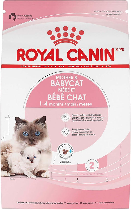 Royal Canin Feline Health Nutrition Mother & Babycat Dry Cat Food for Newborn Kittens and Pregnant or Nursing Cats, 6 lb bag