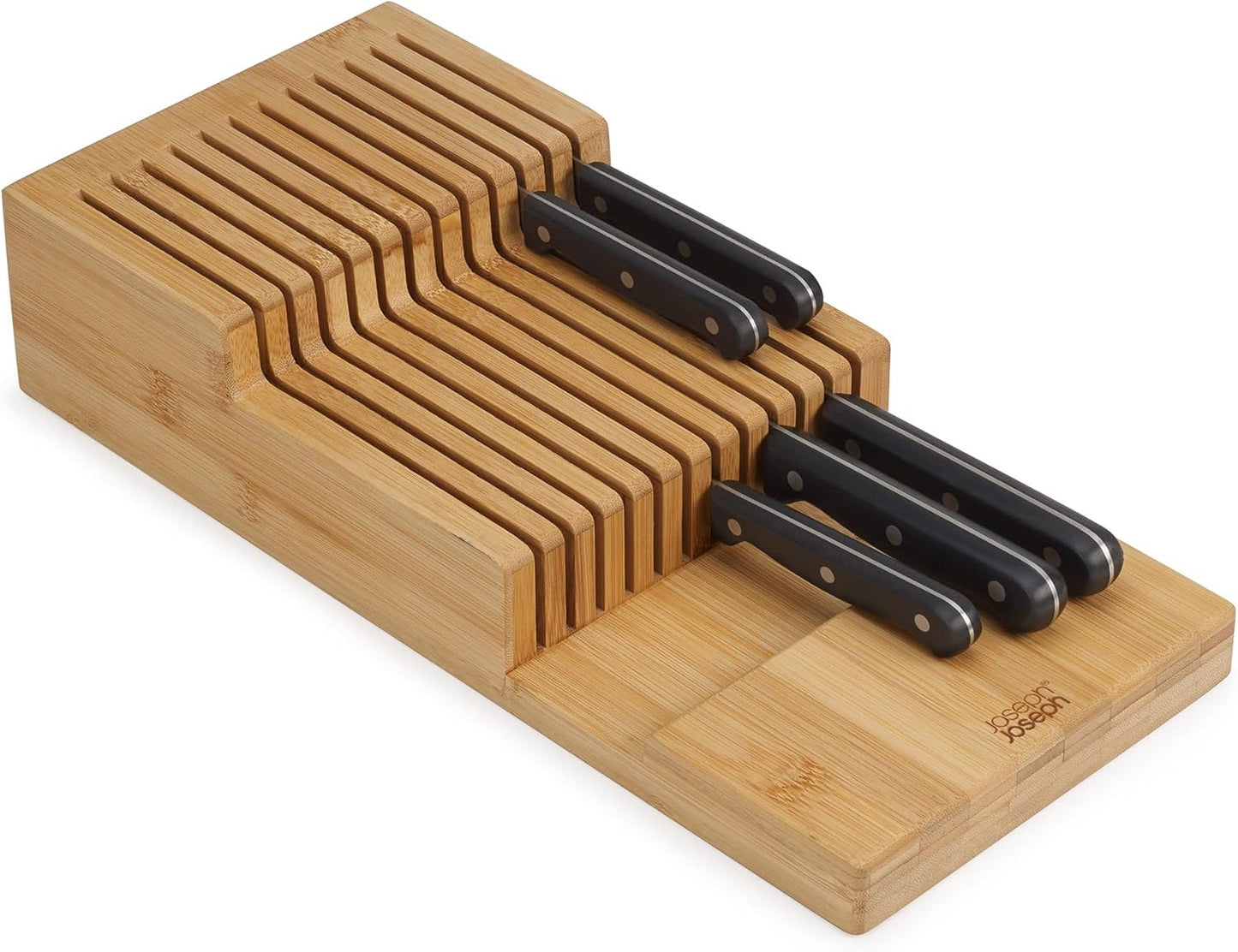 Joseph Joseph DrawerStore Knife Organizer, holds up to 12+ knives, Kitchen Organization & Drawer Storage, Bamboo