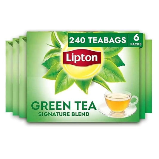 Lipton Signature Blend Green Tea Bags, Unsweetened Teabags for Hot Tea or Iced Tea with Caffeine and Flavonoids, 240 Total Tea Bags (40ct - Pack of 6)