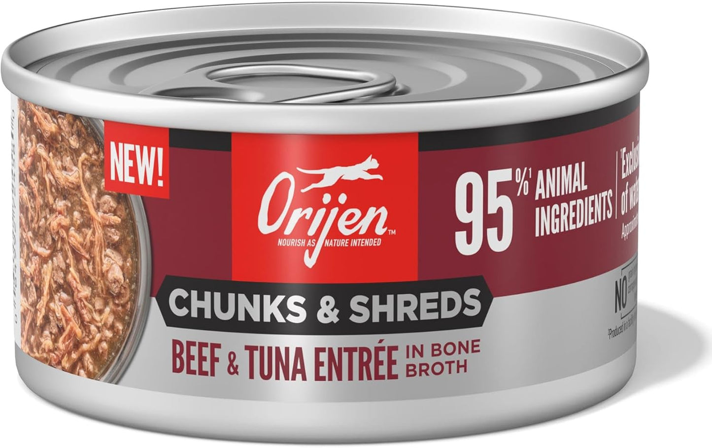 ORIJEN Chunks & Shreds Beef & Tuna Entrée, 3oz, Pack of 12