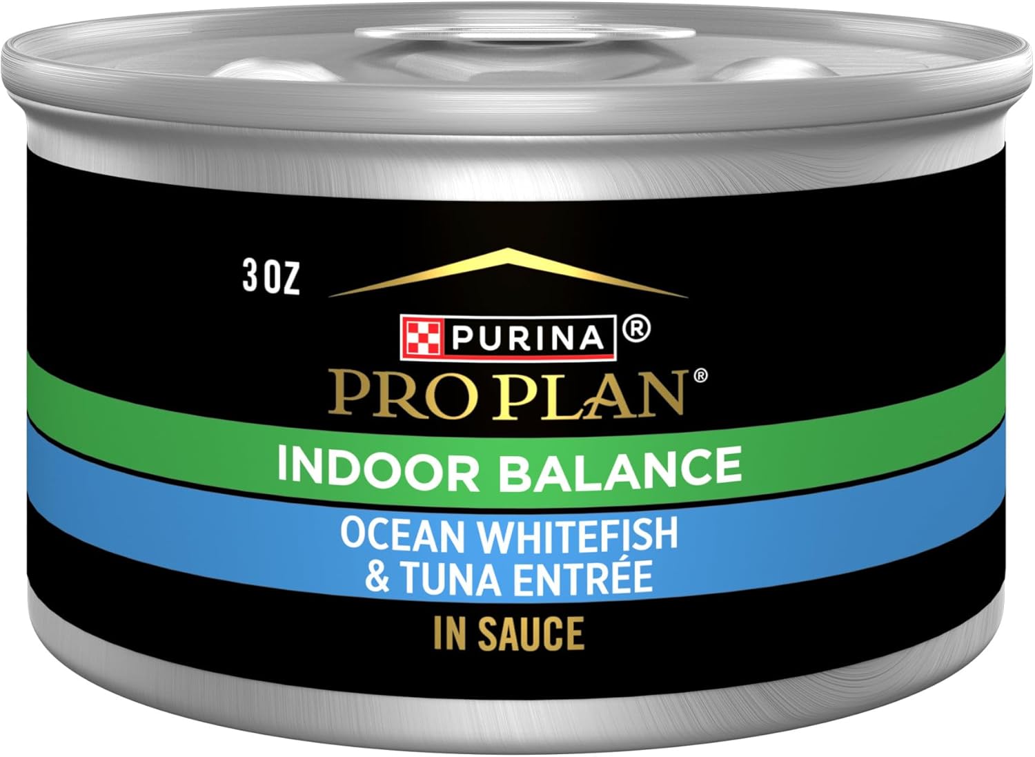 Purina Pro Plan Indoor Balance Ocean Whitefish and Tuna in Sauce Cat Food Wet Formula - (Pack of 24) 3 oz. Cans