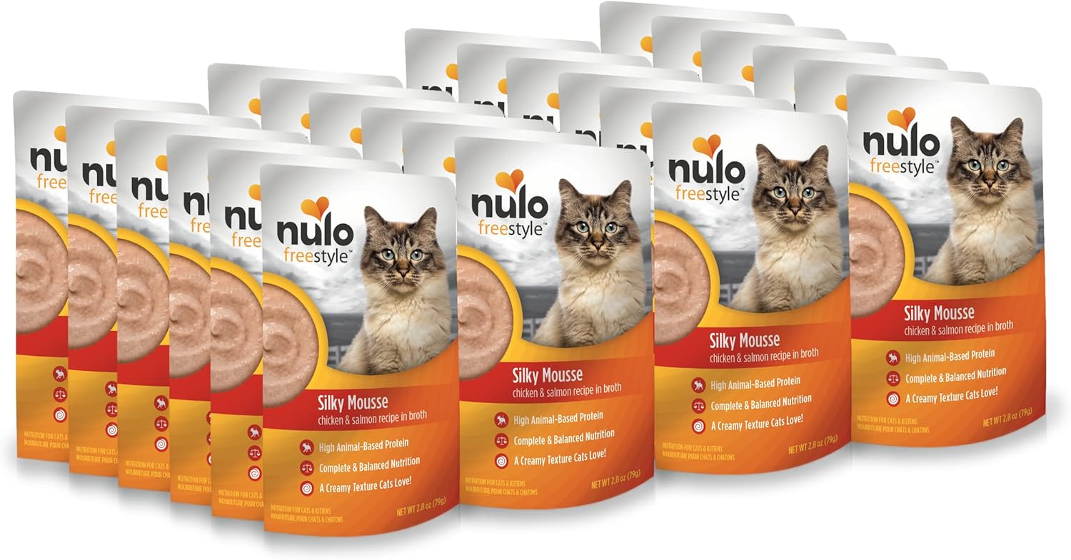 Nulo Freestyle Wet Cat Food Mousse, Smooth as Silk Texture with High Animal-Based Protein for Complete and Balanced Nutrition Your Kitten to Senior Cat Will Crave, 2.8 Ounce (Pack of 24)