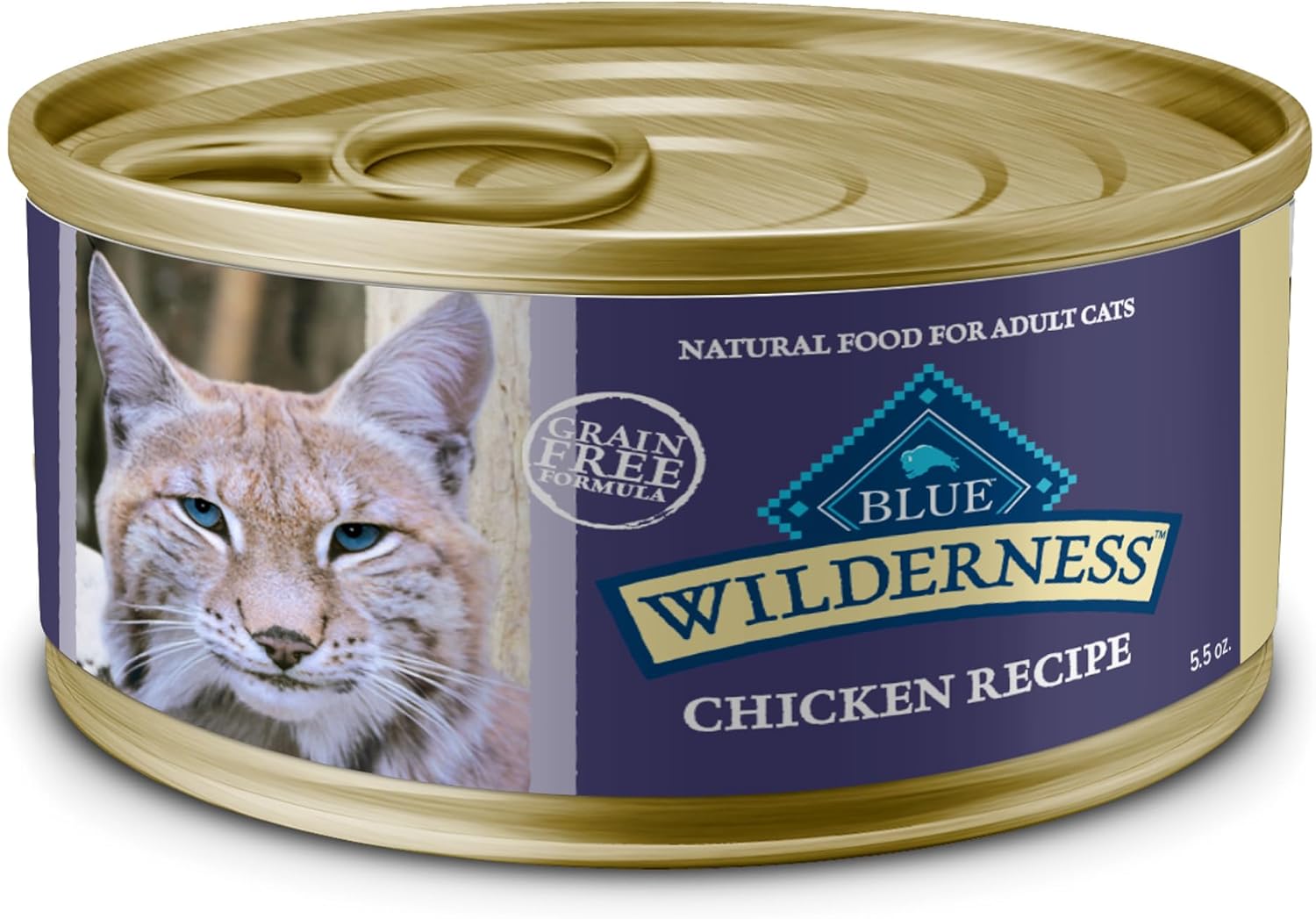 Blue Buffalo Wilderness Natural Wet Cat Food Paté, High-Protein & Grain-Free Recipe, Chicken, 5.5-oz. Cans (24 Count)