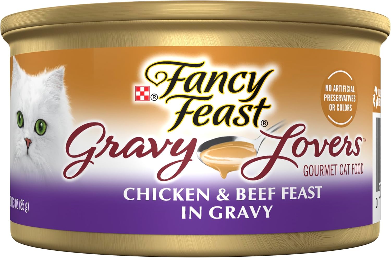 Purina Fancy Feast Gravy Lovers Chicken and Beef Feast Grilled Gourmet Cat Food in Wet Cat Food Gravy - (Pack of 24) 3 oz. Cans