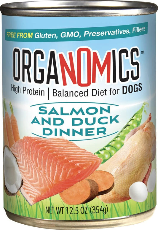 OrgaNOMics Salmon & Duck Canned Dog Food - 12, 12.5 oz Cans