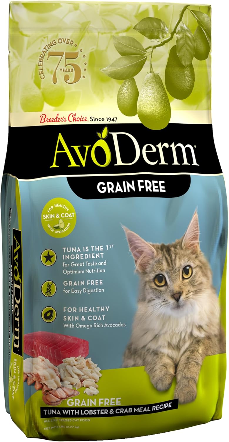 AvoDerm Grain Free Tuna with Lobster & Crab Meal Dry Cat Food, 5lb bag