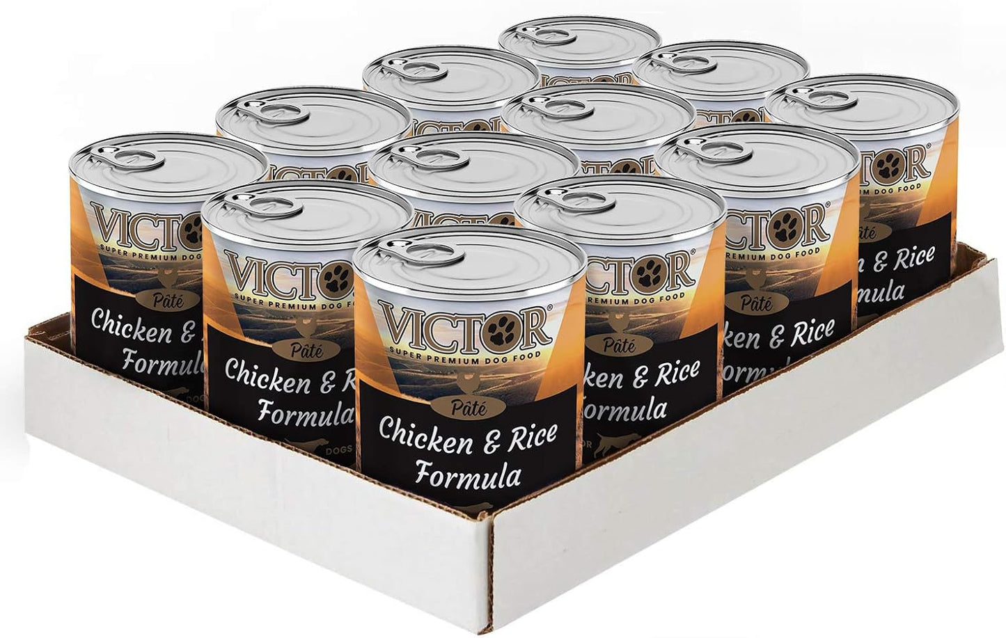 Victor Super Premium Dog Food \u2013 Chicken and Rice Formula Pâté \u2013 Canned Wet Adult Dog and Puppy Food - All Breed Sizes, 12 x 13.2 oz Cans