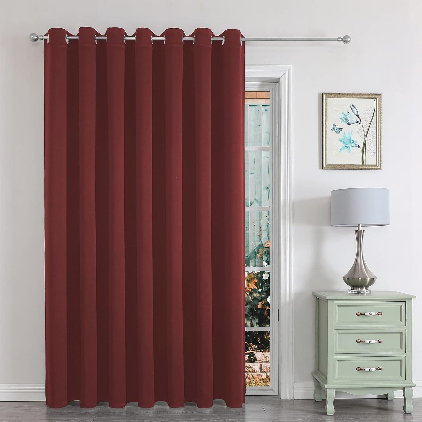 Joydeco Room Divider Curtain, Patio Door Curtain for Sliding Door, Sliding Glass Door Curtain, Extra Wide Curtains Privacy Curtain, Blackout Curtain for Living Room, 84 Inches Long