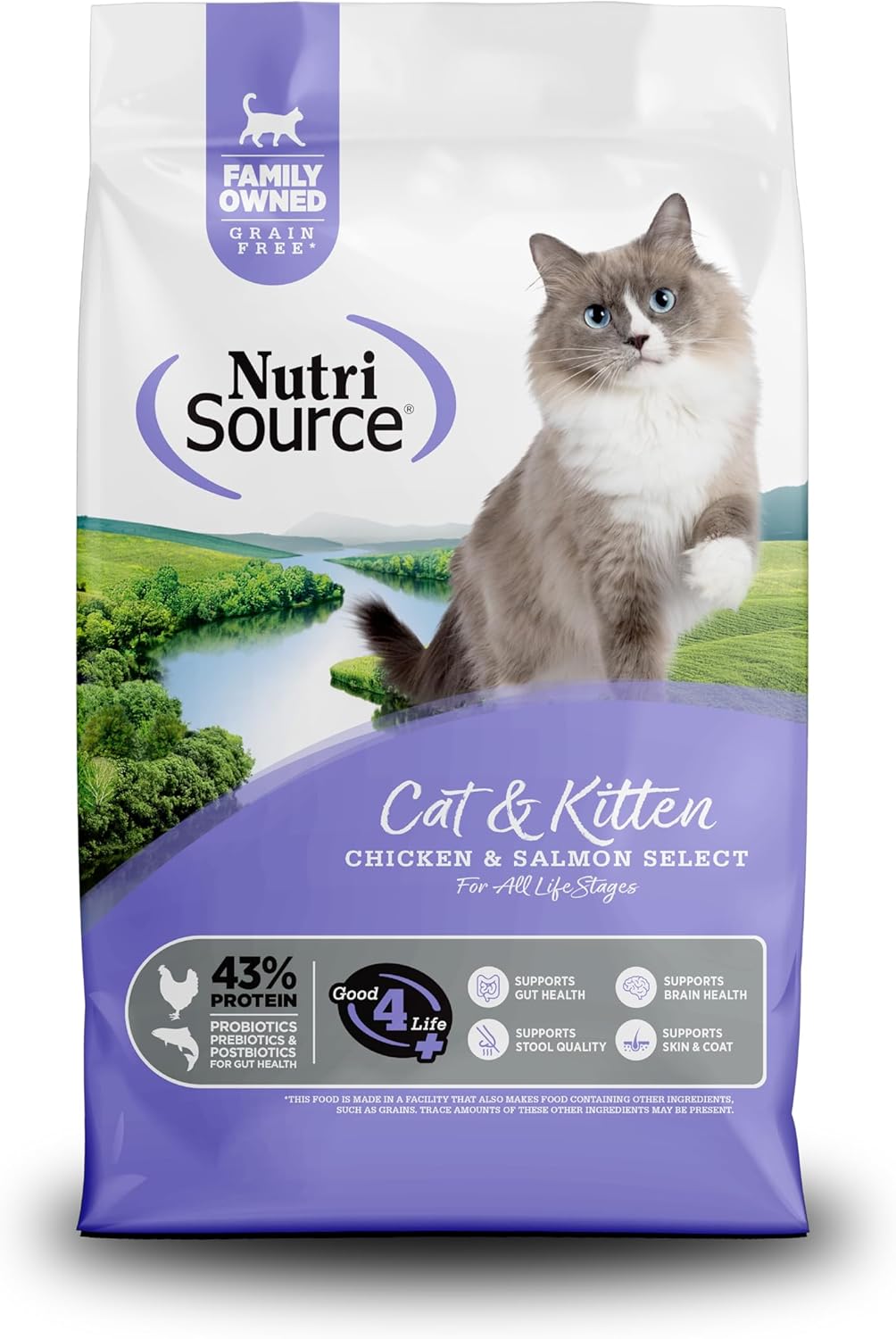 NutriSource Grain Free Chicken & Salmon Select Cat & Kitten Food 12LB