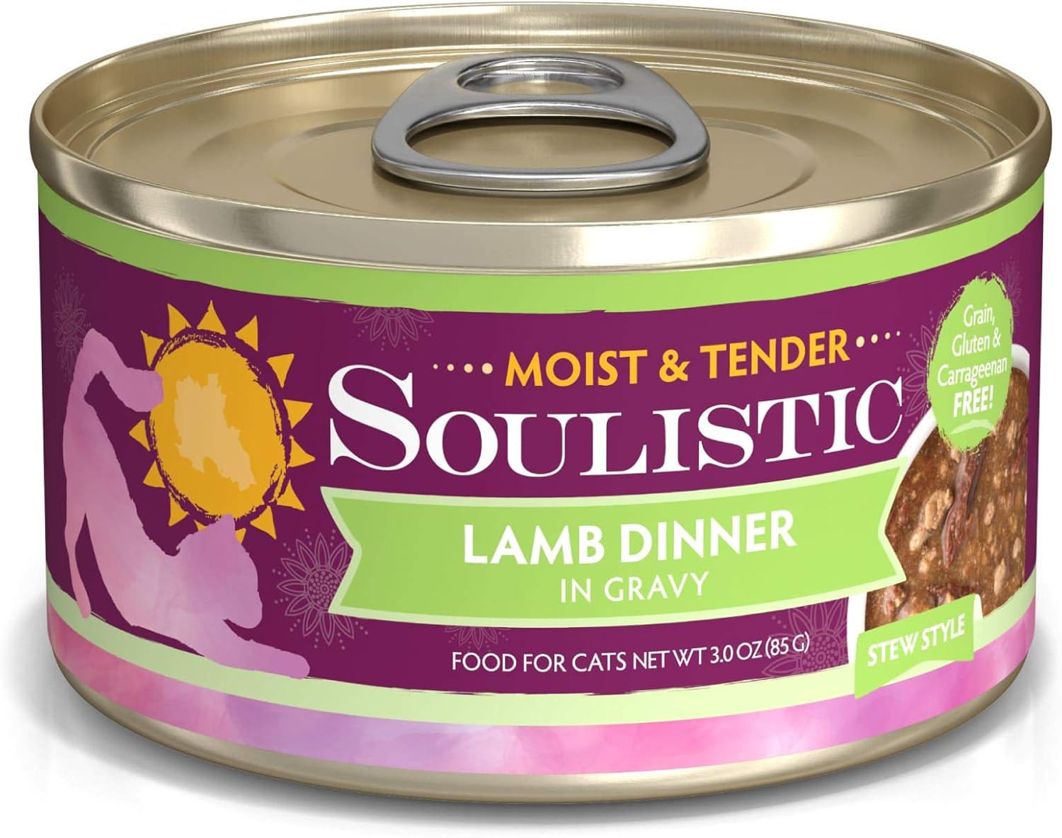 Soulistic Moist & Tender Lamb Dinner in Gravy Wet Cat Food, 3 oz., Case of 12