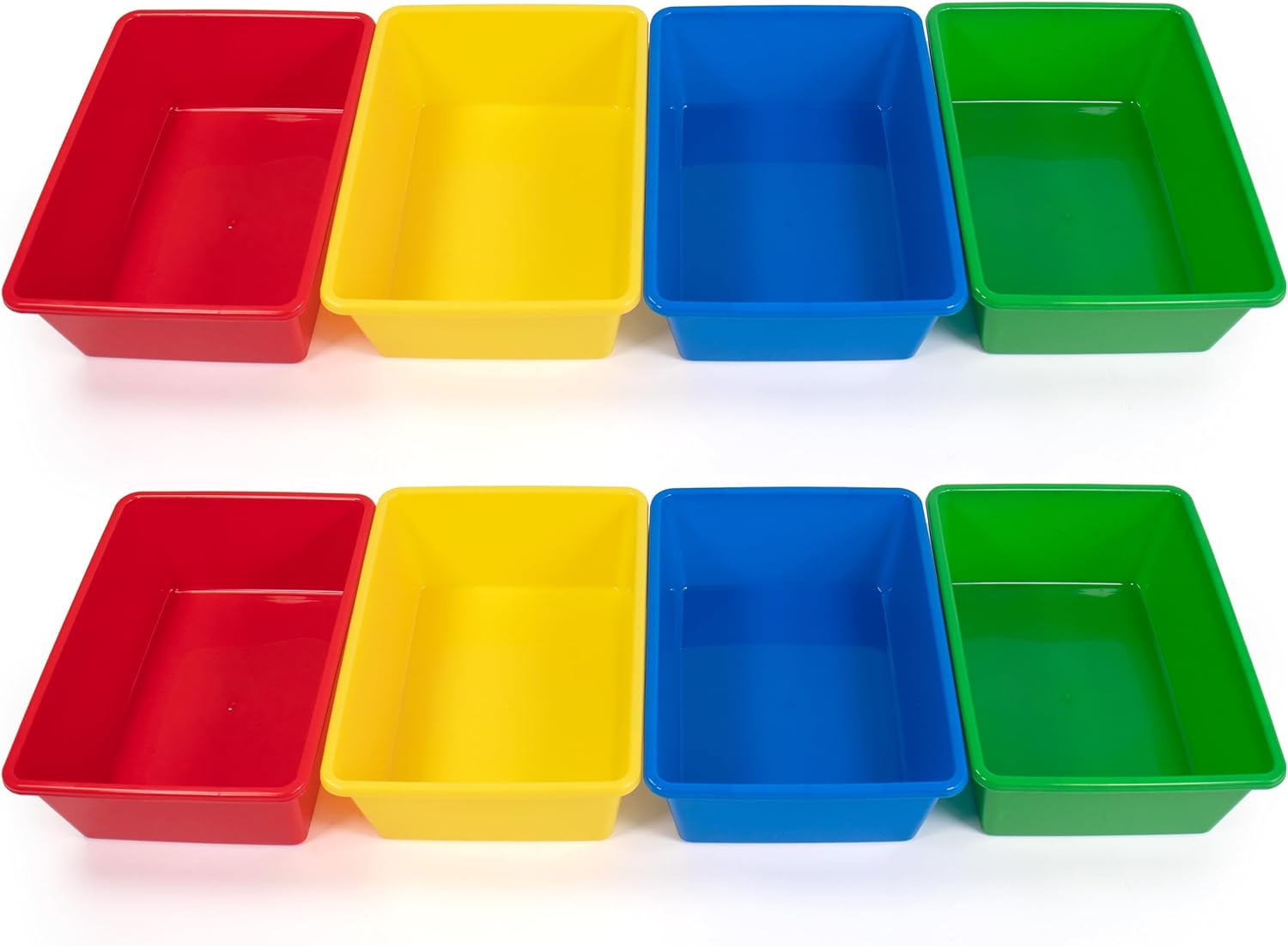 Humble Crew Large Plastic Storage Bins, Set of 8, Primary Colors