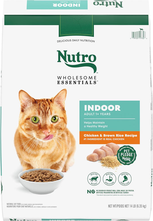 Nutro Wholesome Essentials Indoor Dry Cat Food, Chicken & Brown Rice Recipe, 14 lbs.