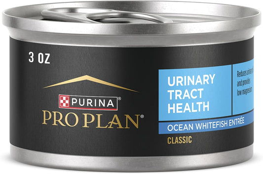 Purina Pro Plan Urinary Tract Cat Food Wet Pate, Urinary Tract Health Ocean Whitefish Entree - (Pack of 24) 3 oz. Pull-Top Cans