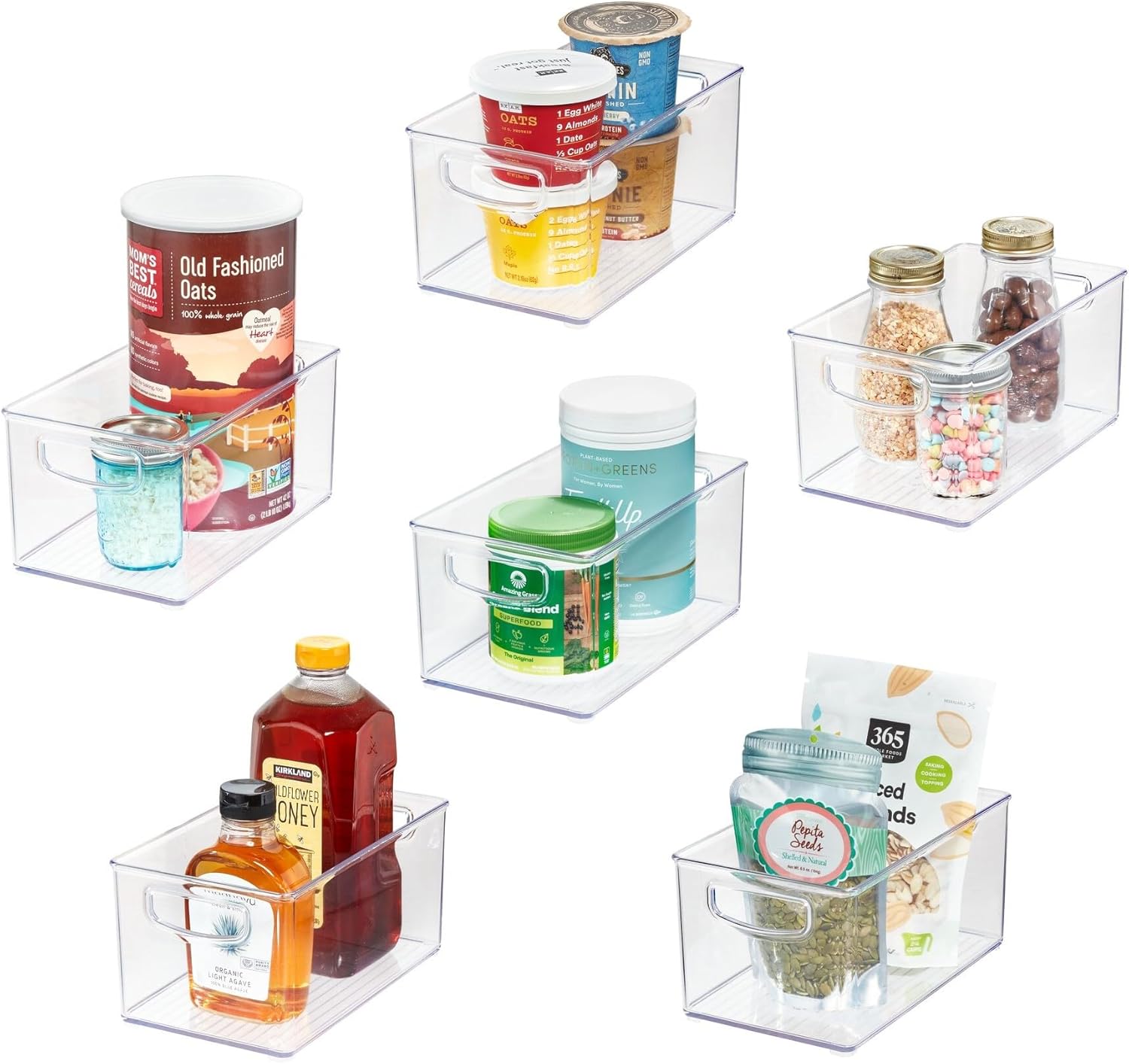 iDesign Plastic Organizer Kitchen Storage Bin Set, Clear