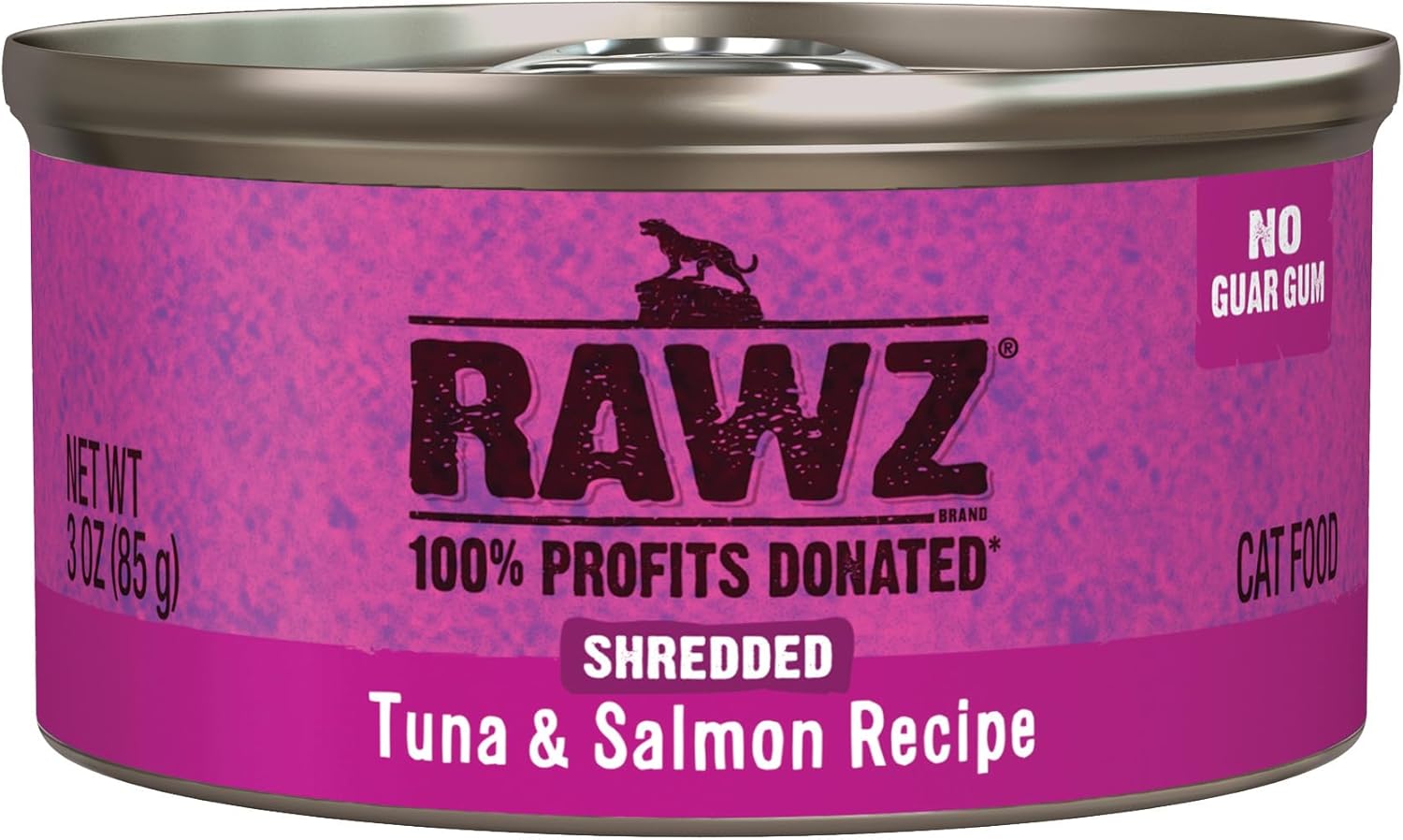 Rawz Natural Premium Shredded Canned Cat Wet Food - Grain Free Made with Real Meat Ingredients No BPA or Gums - 3oz Cans - 18 Count (Tuna & Salmon)