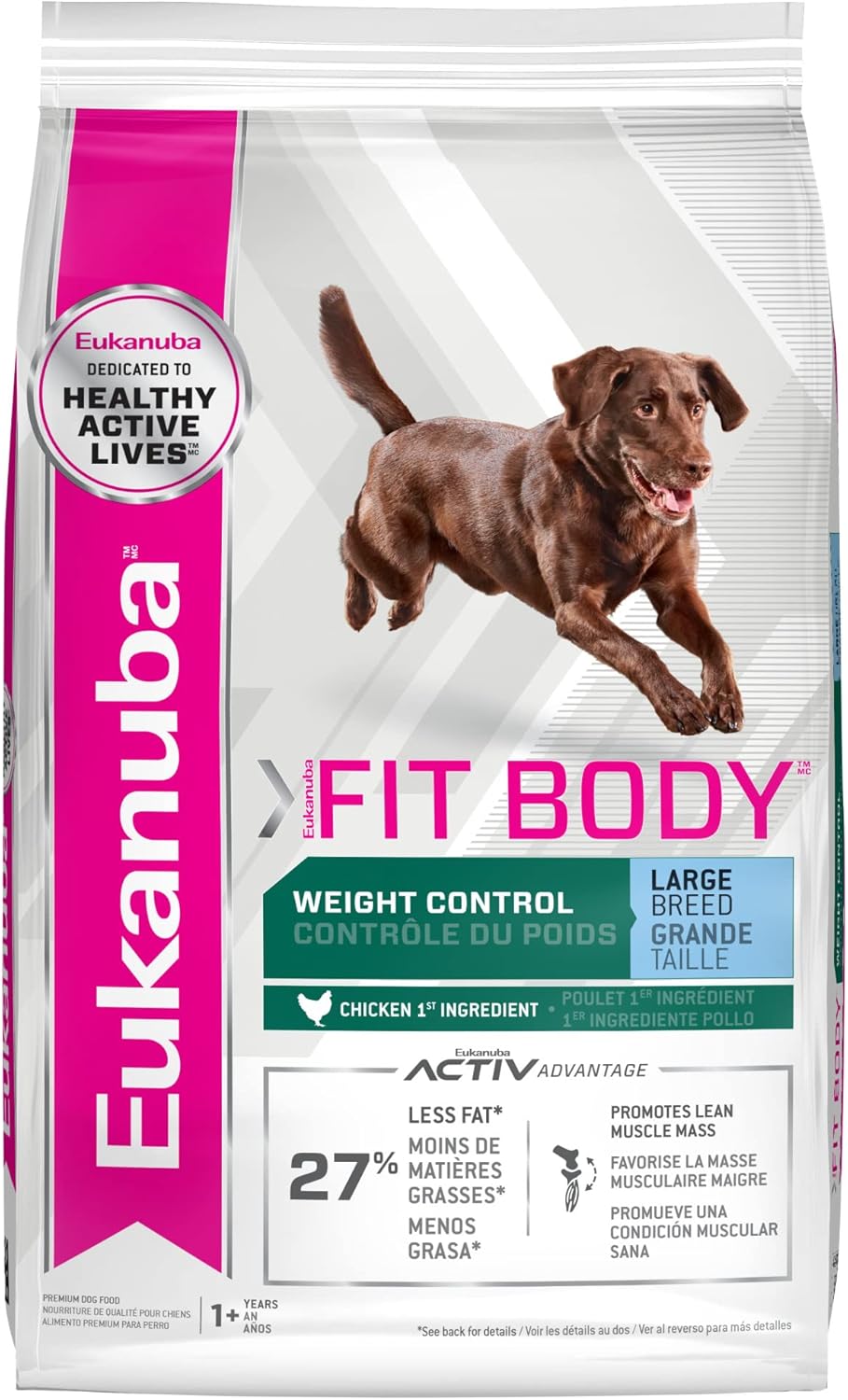 Eukanuba Fit Body Weight Control Large Breed Dry Dog Food, 28 lb