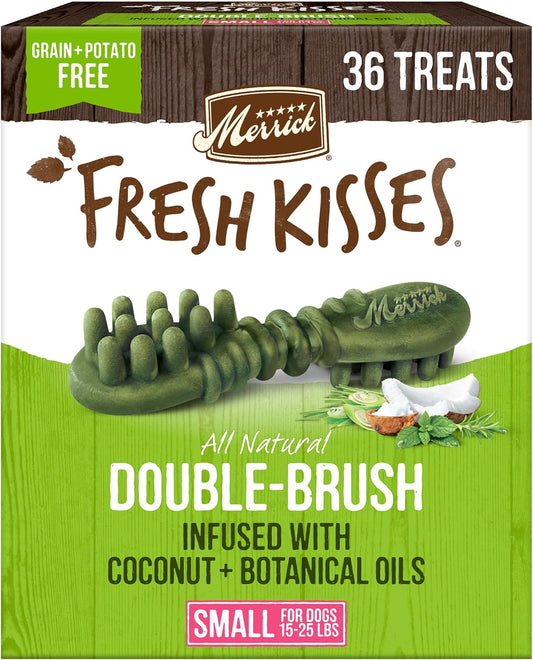 Merrick Fresh Kisses Natural Dental Chews Infused With Coconut And Botanical Oils For Small Dogs 15-25 Lbs - 36 ct. Box