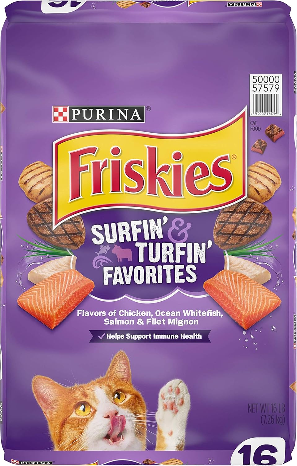 Purina Friskies Dry Cat Food, Surfin' & Turfin' Favorites - 16 lb. Bag