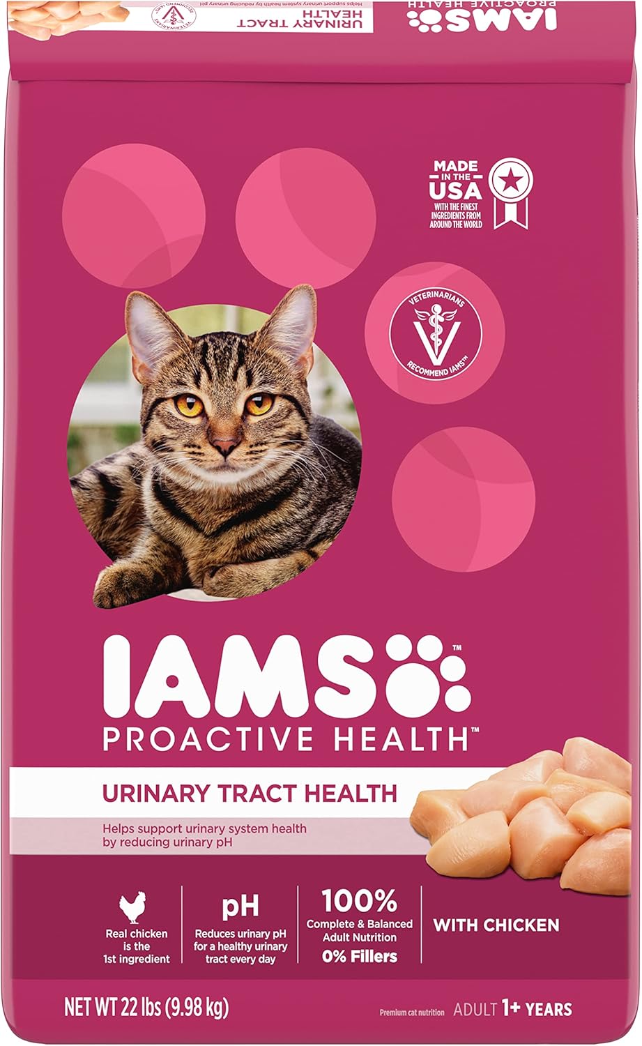 IAMS Proactive Health Adult Urinary Tract Healthy Dry Cat Food with Chicken, 22 lb. Bag