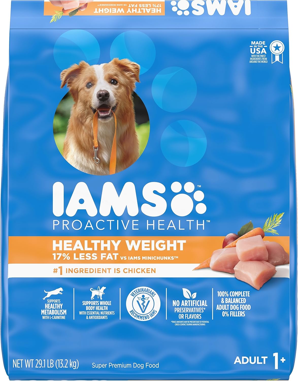 IAMS Adult Healthy Weight Control Dry Dog Food with Real Chicken, 29.1 lb. Bag