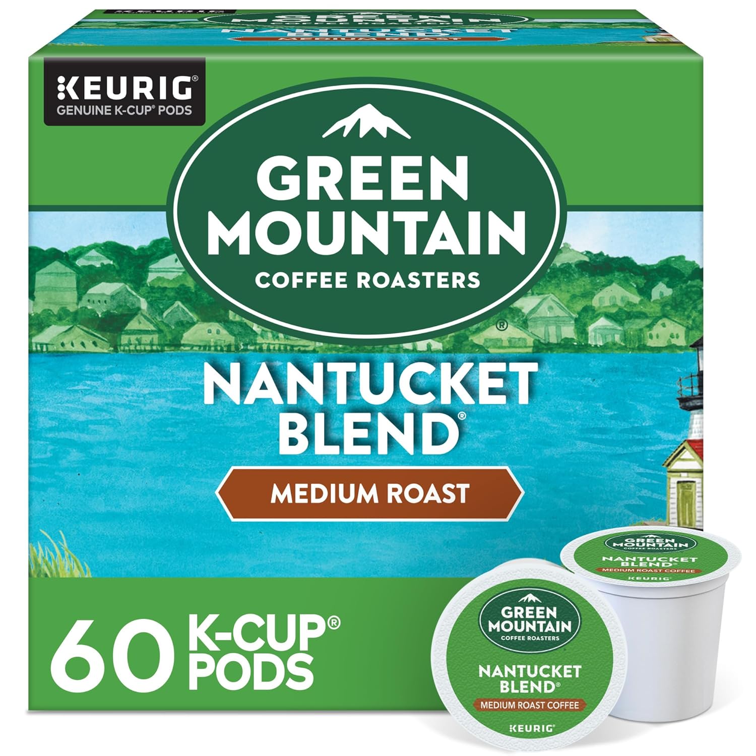 Green Mountain Coffee Roasters Nantucket Blend, Keurig Single Serve K-Cup Pods, Medium Roast Coffee, 60 Count, (6 Packs of 10)