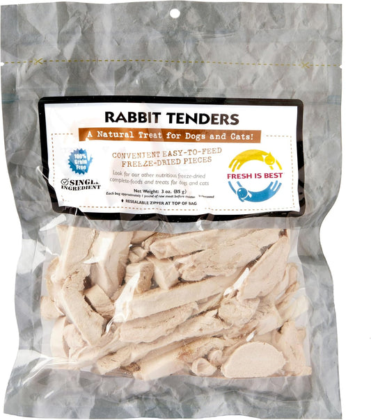 Fresh Is Best - Freeze Dried Healthy Raw Meat Treats for Dogs & Cats - Rabbit Tenders