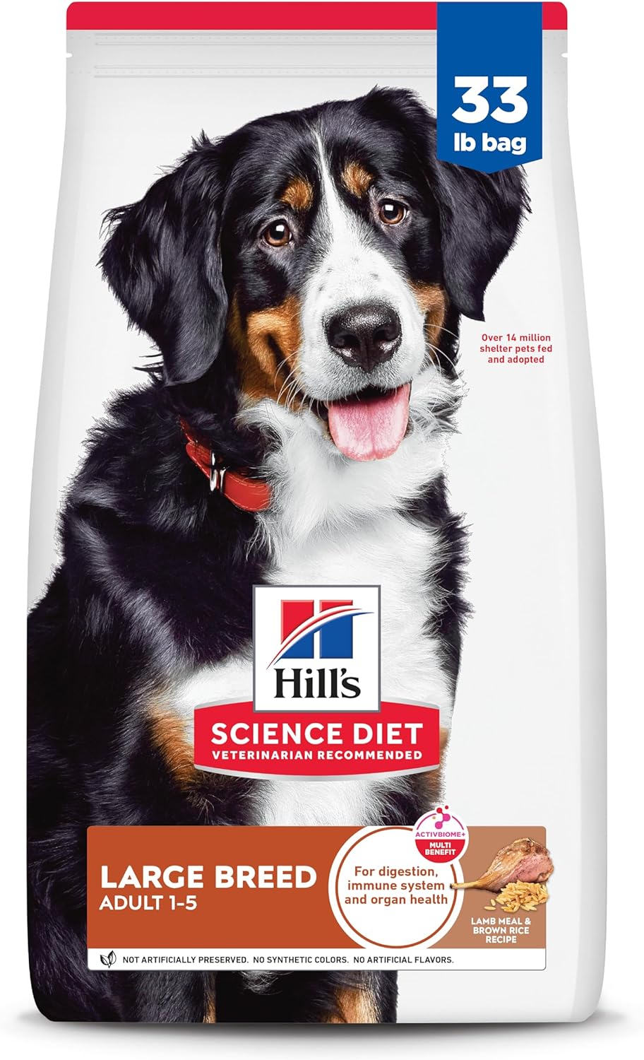 Hill's Science Diet Large Breed, Adult 1-5, Large Breed Premium Nutrition, Dry Dog Food, Lamb & Brown Rice, 33 lb Bag