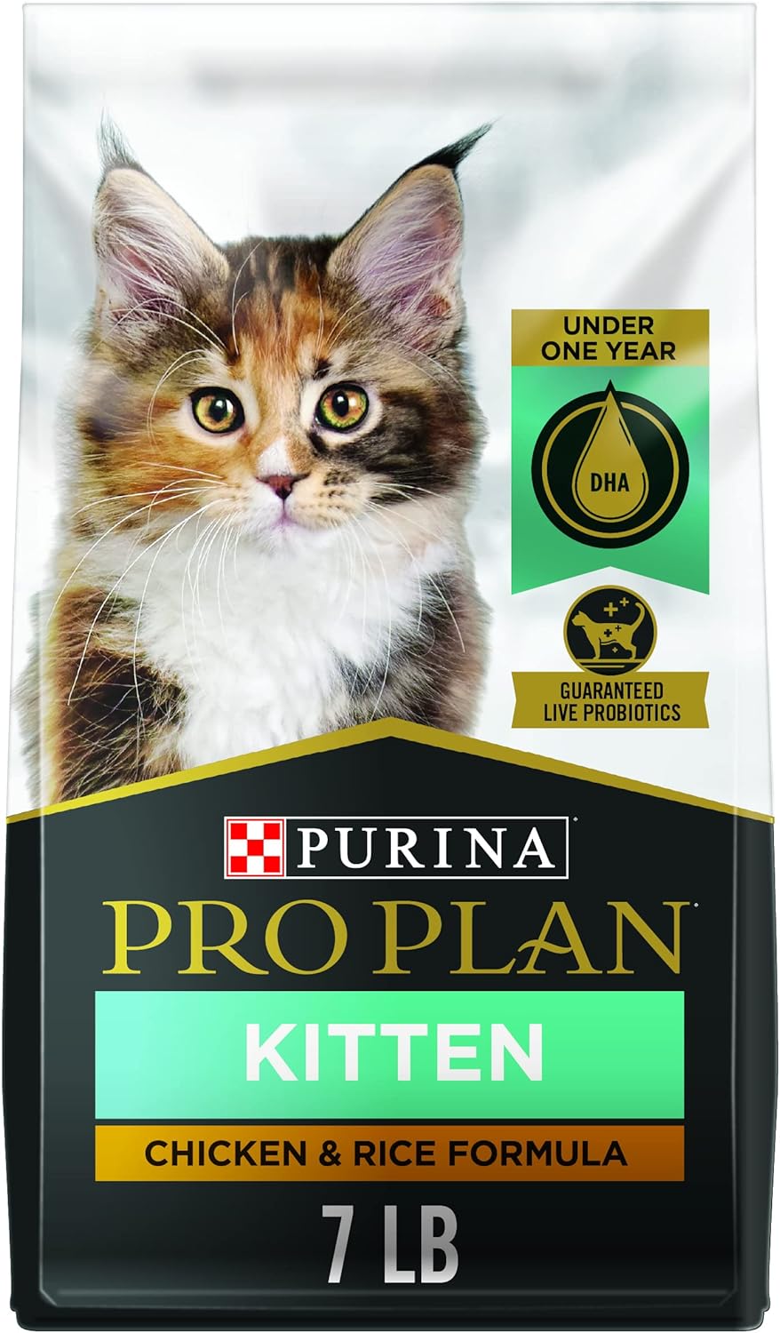 Purina Pro Plan With Probiotics, High Protein Dry Kitten Food, Chicken & Rice Formula - 7 lb. Bag