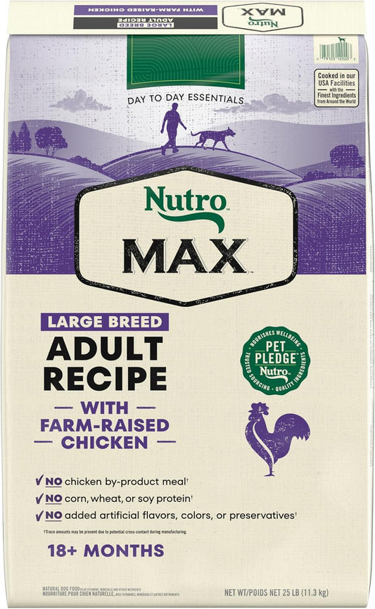 Nutro Max Adult Large Breed Dry Dog Food with Farm-Raised Chicken, 25 lb. Bag