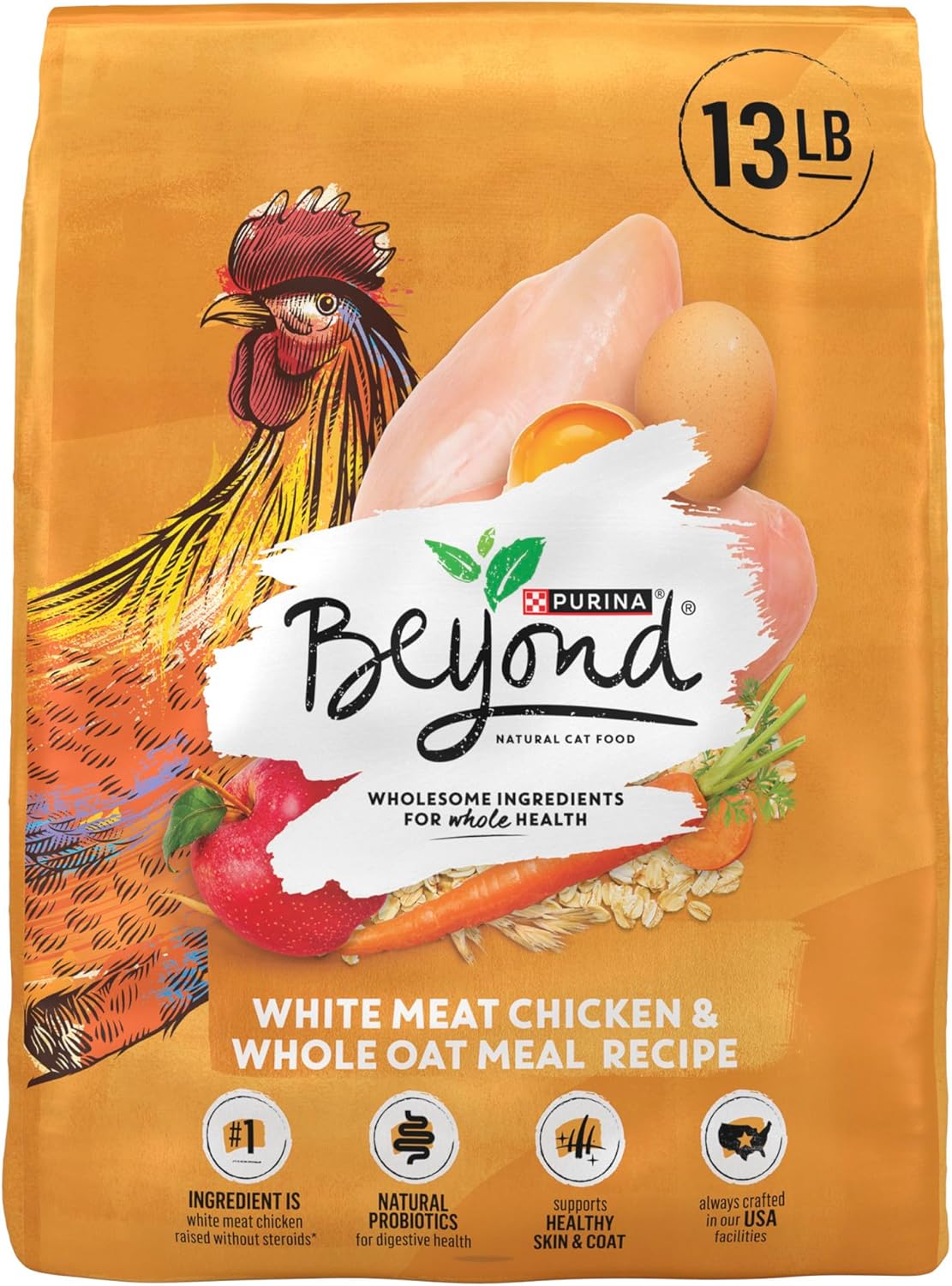 Purina Beyond Natural Dry Cat Food Wholesome Ingredients for Whole Health White Meat Chicken and Whole Oat Meal Recipe - 13 lb. Bag