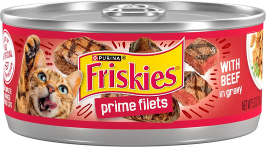 Purina Friskies Prime Filets with Beef in Wet Cat Food Gravy - (Pack of 24) 5.5 oz. Cans