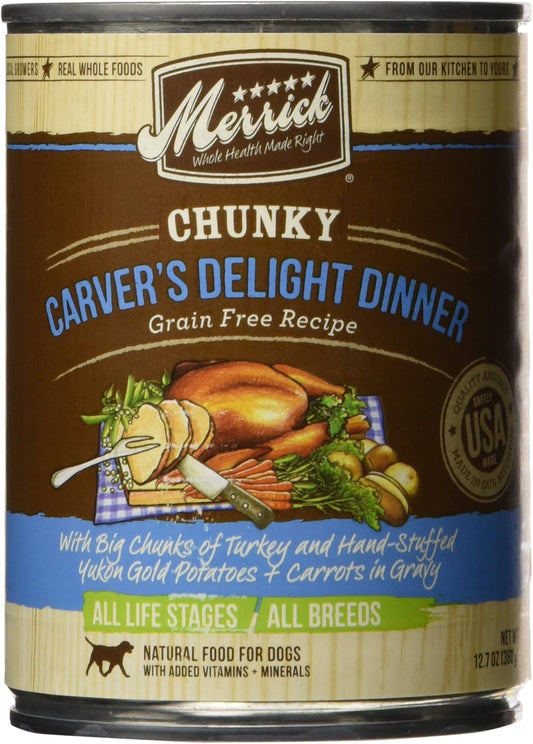 Merrick Chunky Grain Free Carvers Delight Dinner Canned Dog Food