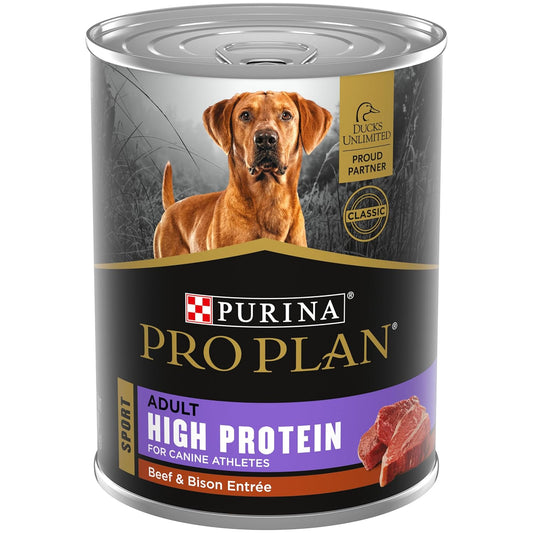 Purina Pro Plan Sport High Protein Wet Dog Food Beef and Bison Entrée - (Pack of 12) 13 oz. Cans