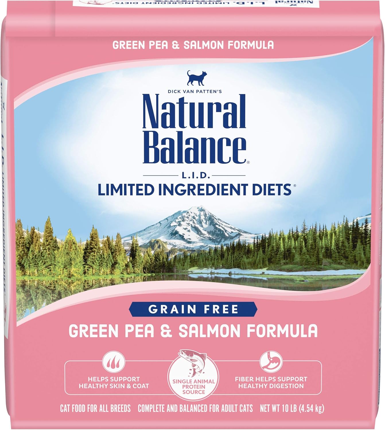 Natural Balance Limited Ingredient Adult Grain-Free Dry Cat Food, Salmon & Green Pea Recipe, 10 Pound (Pack of 1)