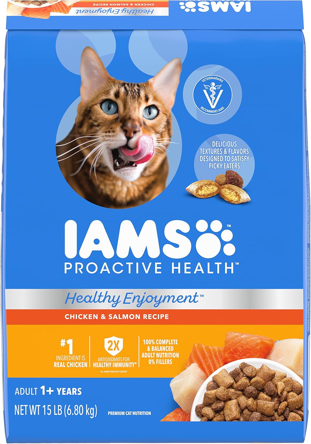 Iams Healthy Enjoyment Dry Cat Food Chicken & Salmon Recipe, 15 lb. Bag