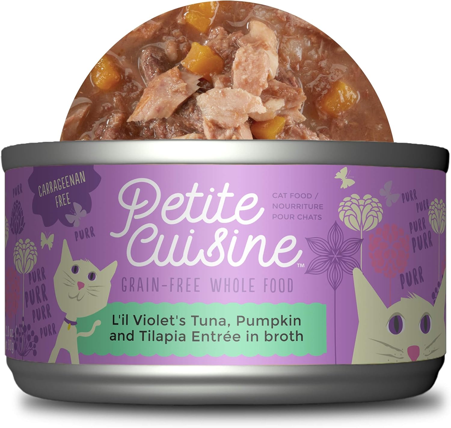 PETITE CUISINE L'il Violet's Wet Cat Food, Tuna with Pumpkin and Chicken Liver, 2.8 oz. Cans (24 Count)