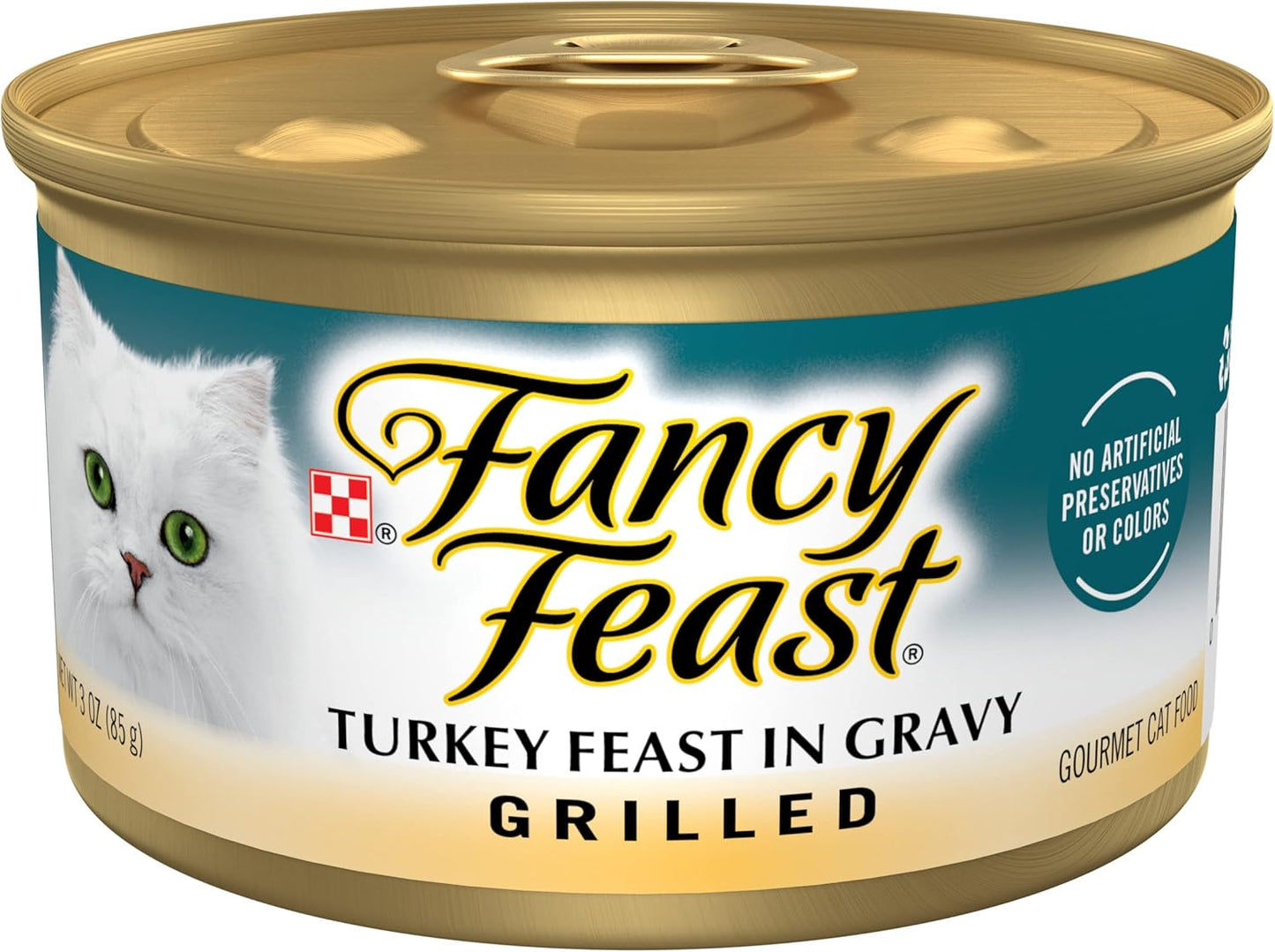 Purina Fancy Feast Grilled Wet Cat Food Turkey Feast in Wet Cat Food Gravy - (Pack of 24) 3 oz. Cans