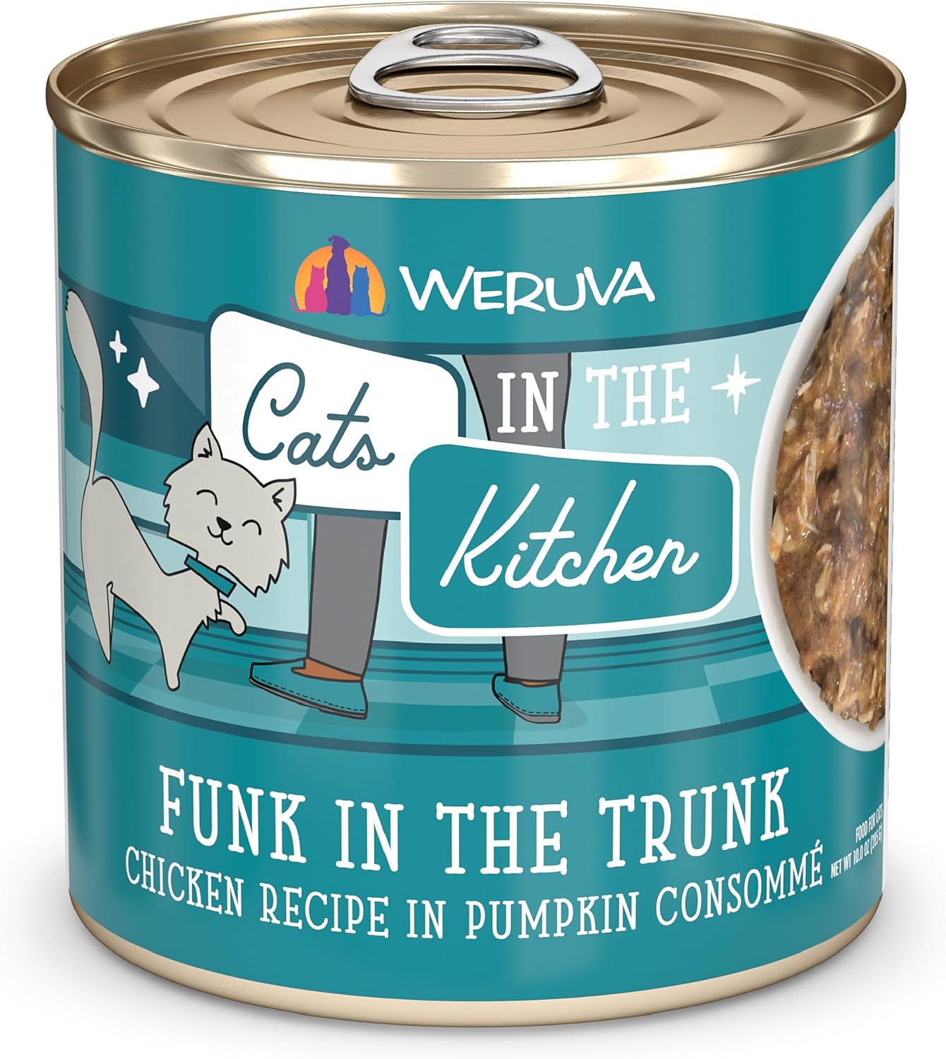 Weruva Cats in The Kitchen, Funk in The Trunk Wet Cat Food, 10oz Can (Pack of 12)