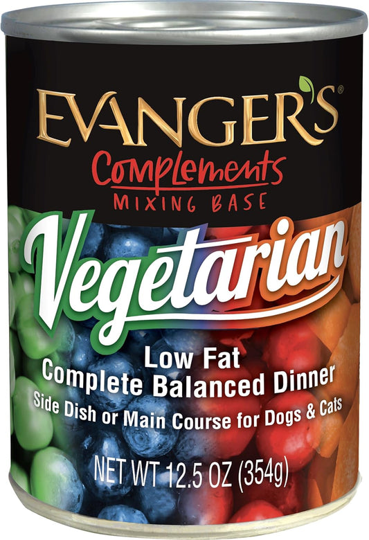 Evanger's Super Premium Low Fat Vegetarian Dinner for Dogs & Cats - 12, 12.5 oz Cans