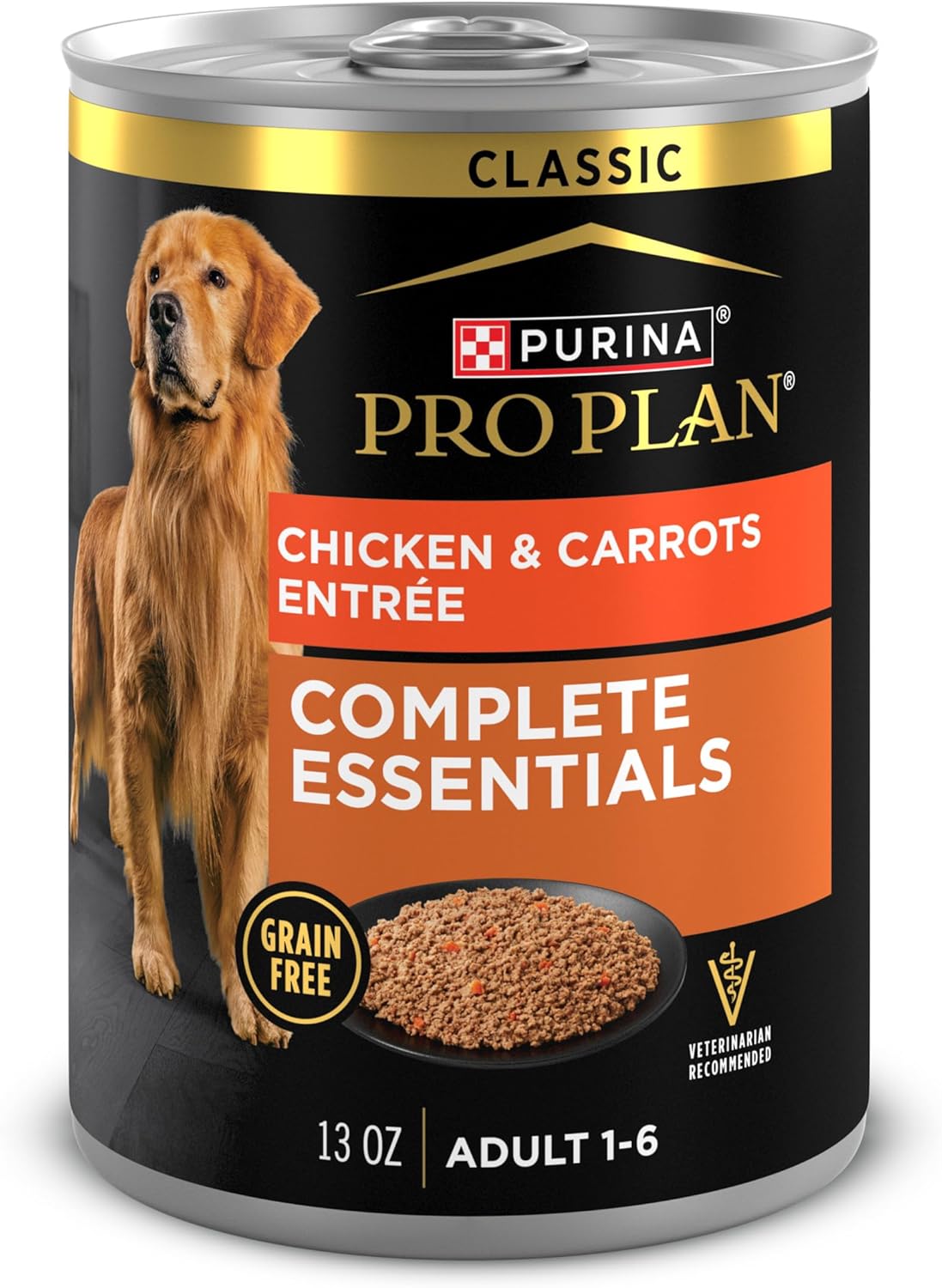 Purina Pro Plan High Protein Dog Food Wet Pate, Chicken and Carrots Entree - (Pack of 12) 13 oz. Cans