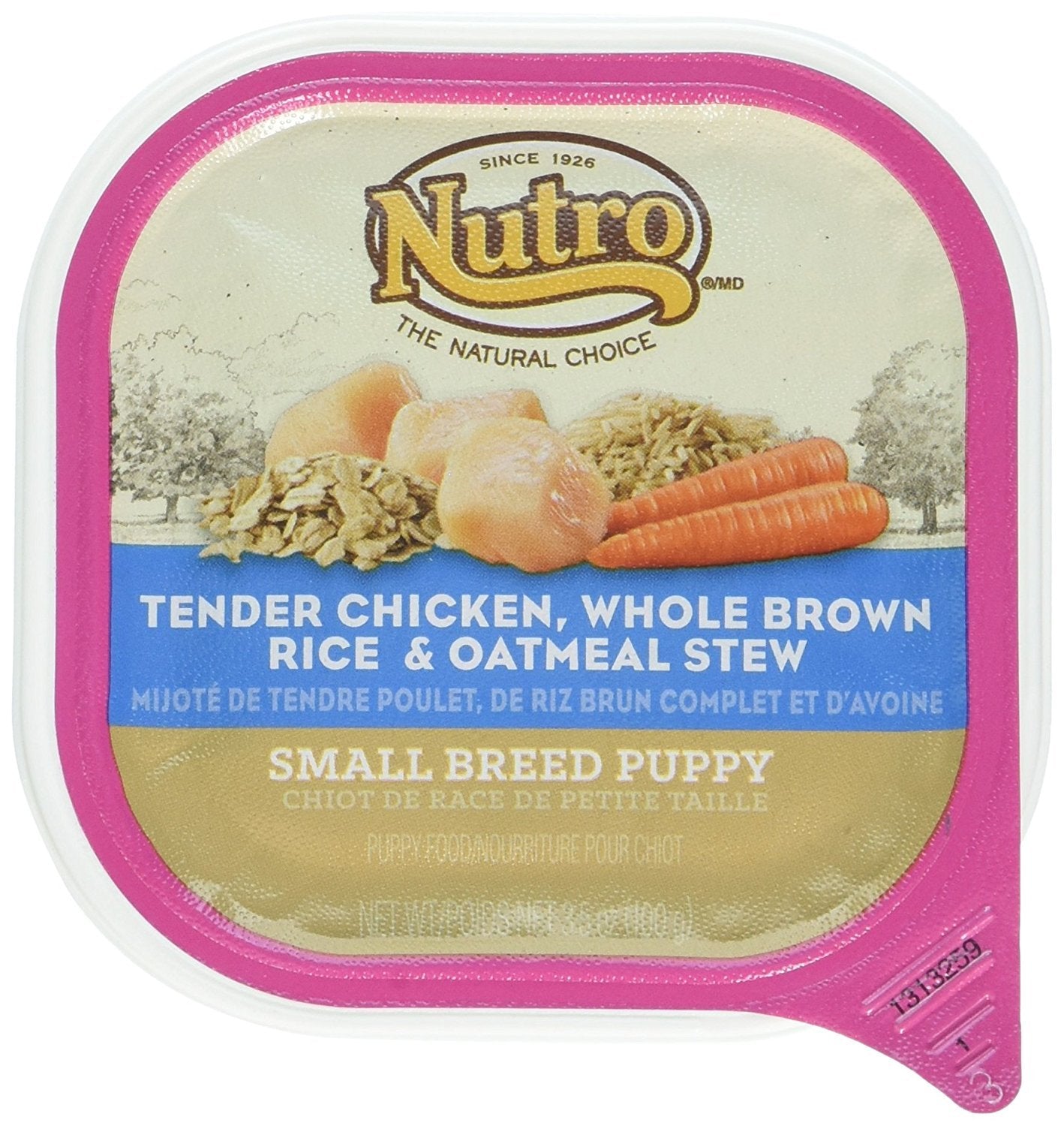 Nutro Tender Chicken Oatmeal & Whole Brown Rice Stew Small Breed Puppy Food, 3.5 Oz