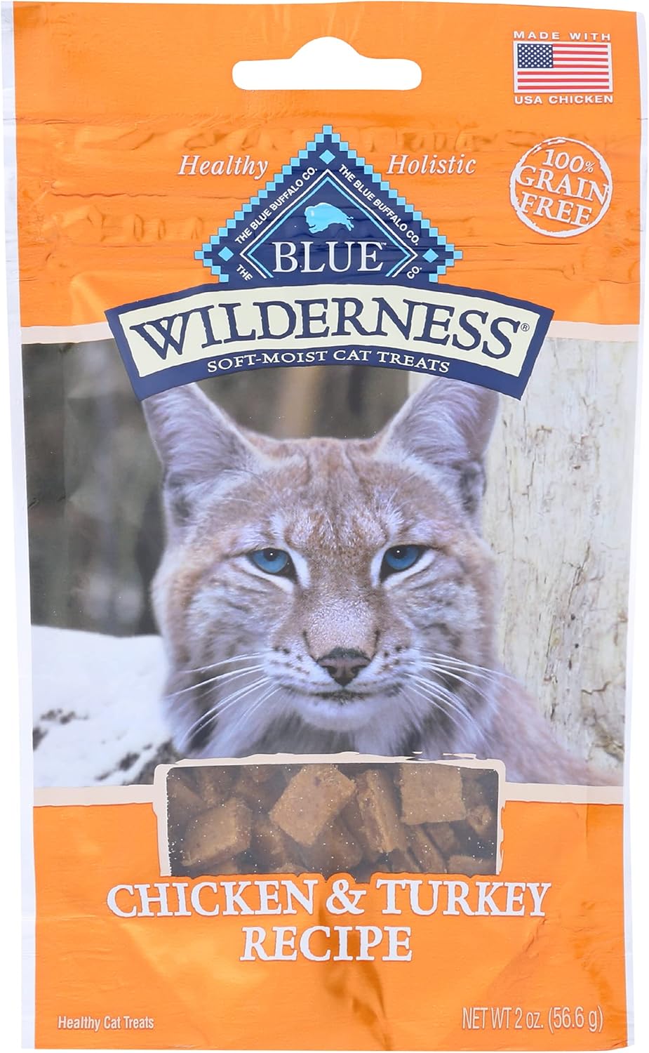 Blue Buffalo Wilderness Soft-Moist Cat Treats, Chicken & Turkey, 100% Grain Free, Corn Free, Wheat Free, Soy Free, 2 Ounce (Pack of 12)