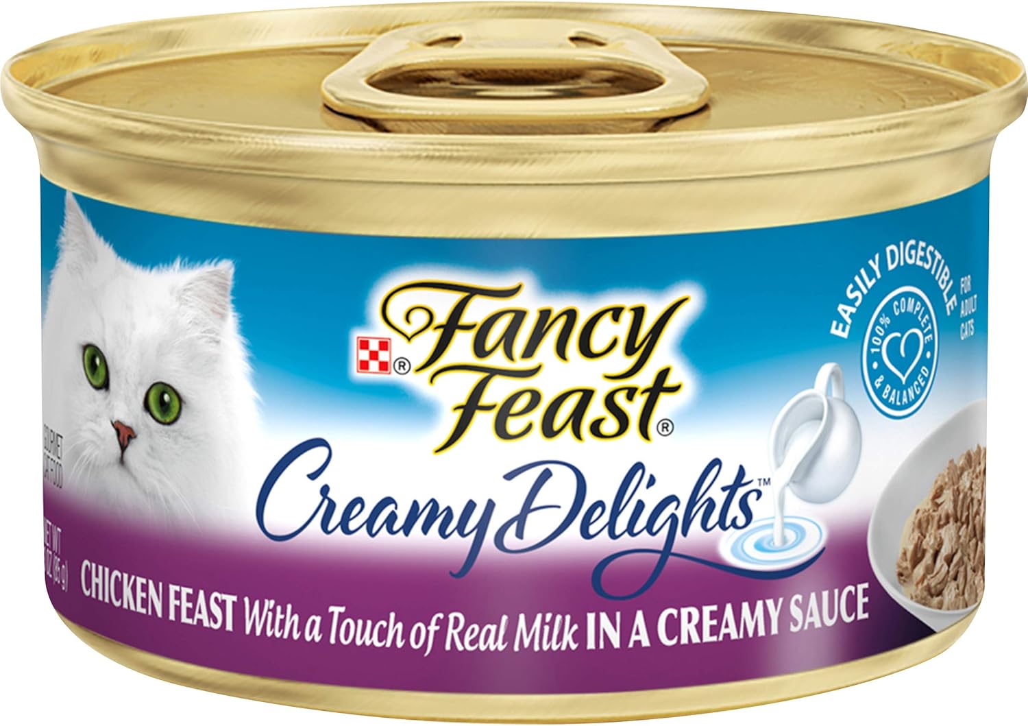 Purina Fancy Feast Pate Wet Cat Food, Creamy Delights Chicken Feast in a Creamy Sauce - (Pack of 24) 3 oz. Cans