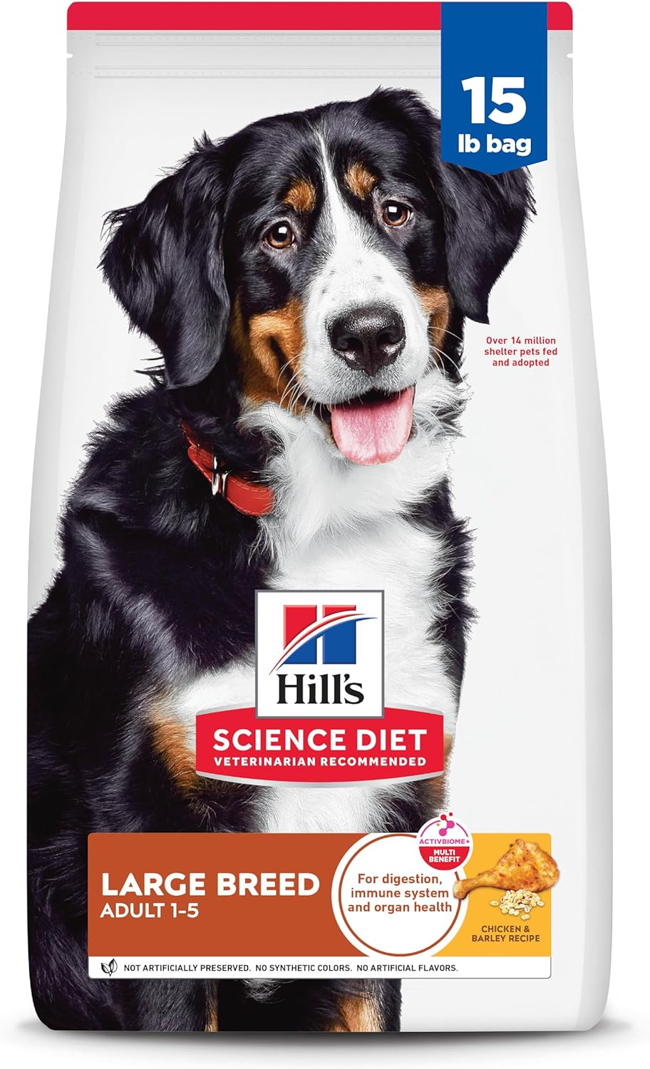 Hill's Science Diet Large Breed, Adult 1-5, Large Breed Premium Nutrition, Dry Dog Food, Chicken & Barley, 15 lb Bag