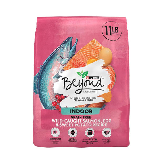 Purina Beyond Indoor Grain Free Salmon, Egg &amp; Sweet Potato Recipe Adult Dry Cat Food, 11 LB