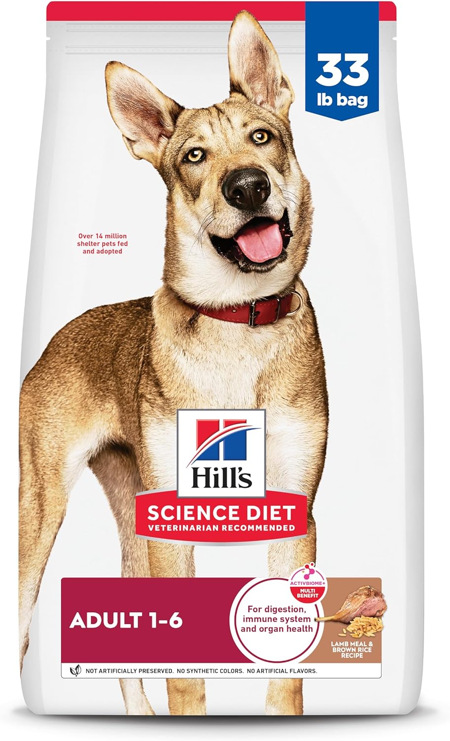 Hill's Science Diet Adult 1-6, Adult 1-6 Premium Nutrition, Dry Dog Food, Lamb & Brown Rice, 33 lb Bag